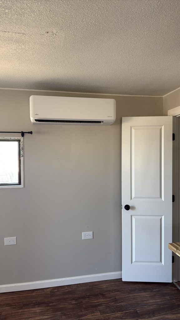 Mini split installation in Lovell WY indoor wall head installed by Cool and More Heating